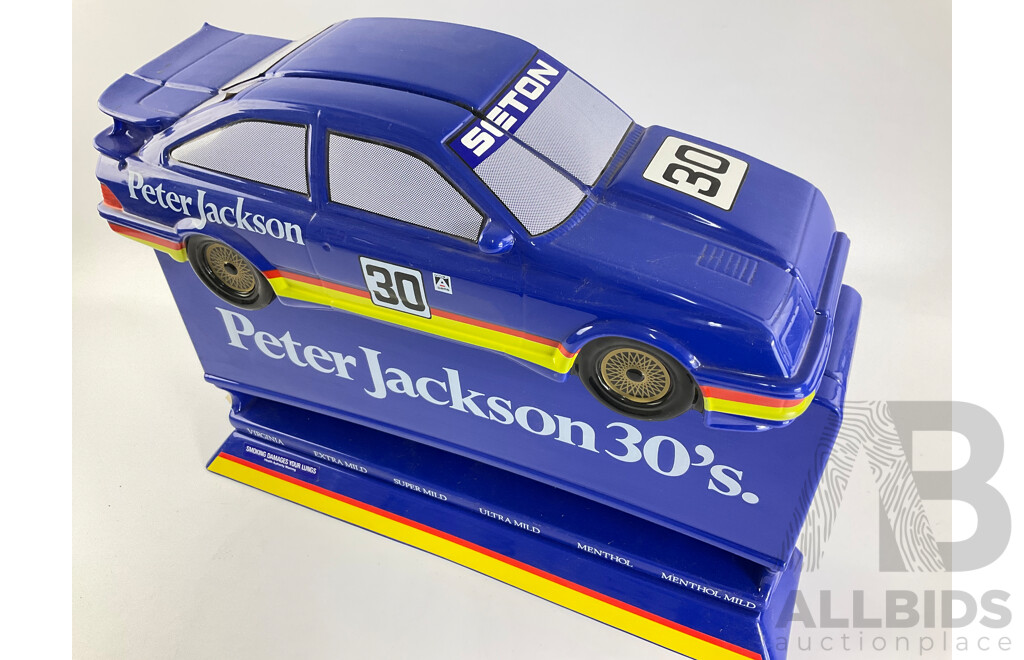 Vintage Peter Jackson 30's Retail Cigarette Cabinet with Ford Sierra Touring Car Top and Original Box