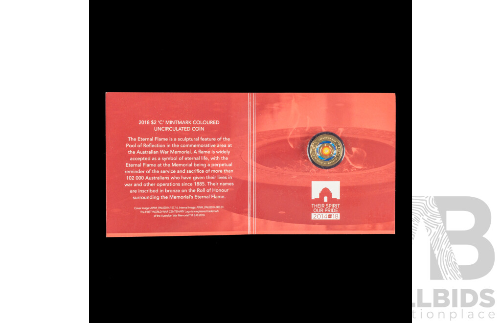 Australian RAM 2014 One Dollar, G for George, 2018 Two Dollar, Lest We Forget, 2001 Army 100 Years of Service PNC