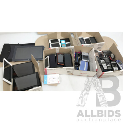 Bulk Lot of Assorted iPhones, Mobile Phones, Tablets, Watches, and More for Parts And/or Repair