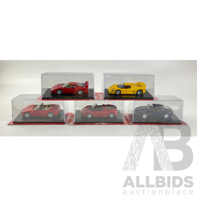 Five Diecast Ferraris Including F40, F50, California, F430 Spider, 456M - 1:43 Scale