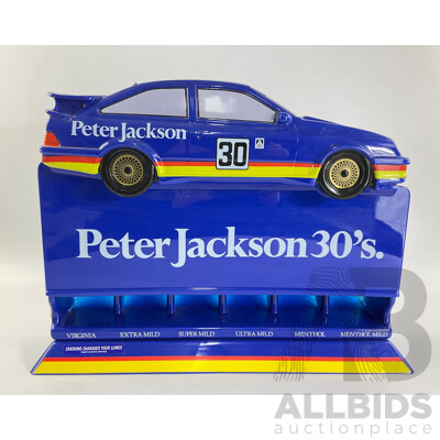 Vintage Peter Jackson 30's Retail Cigarette Cabinet with Ford Sierra Touring Car Top and Original Box