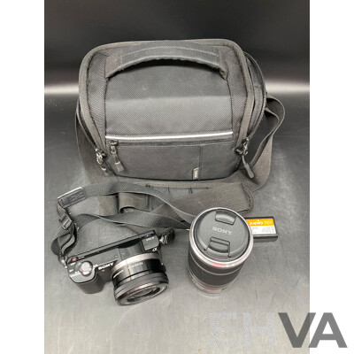 SONY Alpha A5000 Mirrorless Digital Camera with 16-50mm OSS Lens (Black) and 55-210 OSS with Accessories