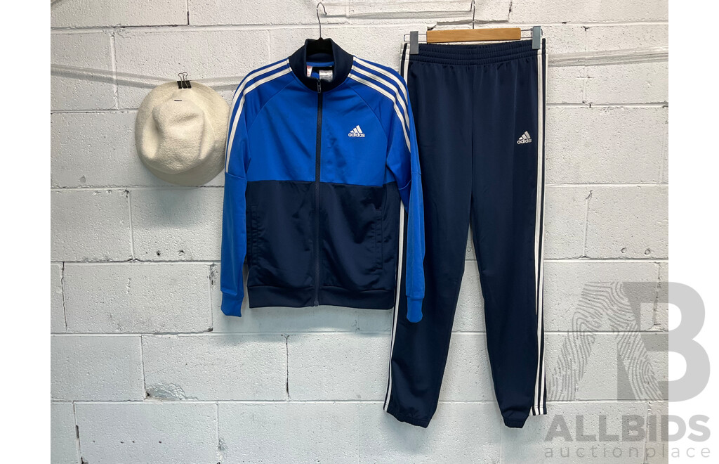 ADIDAS Youth Size 13-14Y Tibero Tracksuit and KANGOL Hat Bermuda Casual Size M - Lot of 3