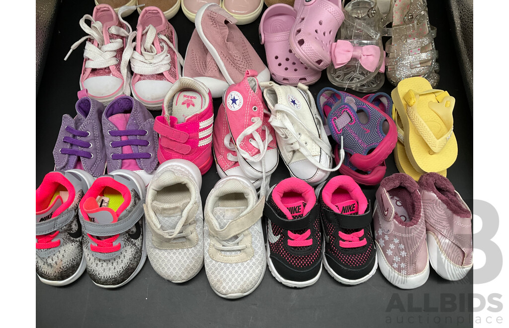 ADIDAS, NIKE, CONVERSE, SEED, UGG, COUNTRY ROAD - Assorted Baby Shoes Size US 1-4 - Lot of 19