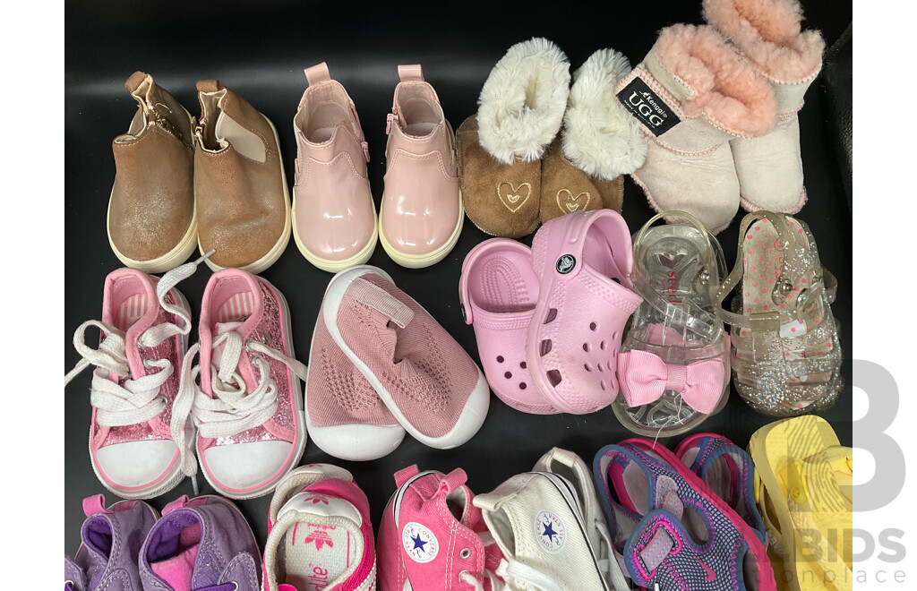 ADIDAS, NIKE, CONVERSE, SEED, UGG, COUNTRY ROAD - Assorted Baby Shoes Size US 1-4 - Lot of 19
