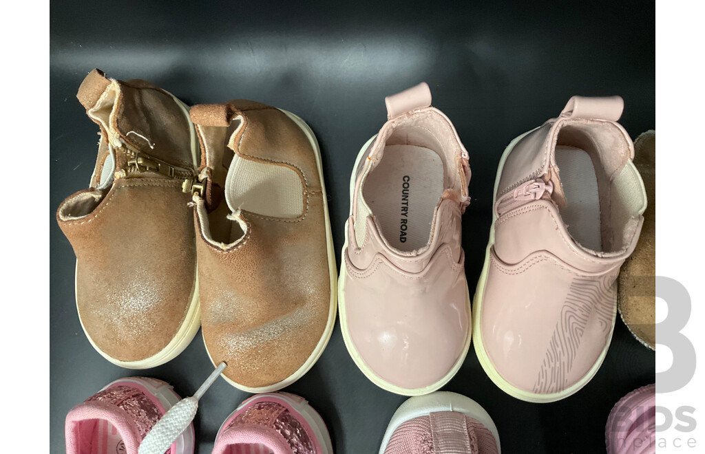 ADIDAS, NIKE, CONVERSE, SEED, UGG, COUNTRY ROAD - Assorted Baby Shoes Size US 1-4 - Lot of 19