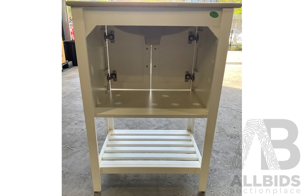 ESR White 2-Door Vanity with Shelf and Basin (600mm X 830mm)