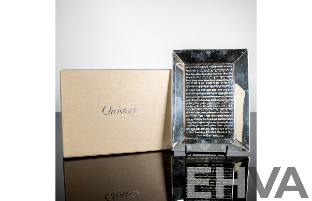 French Christoffel Silver Plate Tray From the Paix Collection by Clara Halter in Original Box and Bag