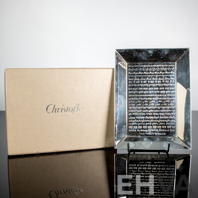French Christoffel Silver Plate Tray From the Paix Collection by Clara Halter in Original Box and Bag