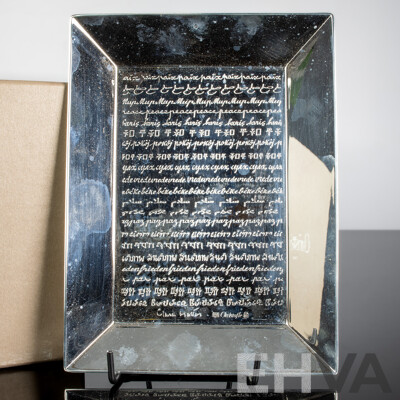 French Christoffel Silver Plate Tray From the Paix Collection by Clara Halter in Original Box and Bag