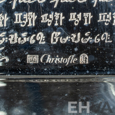 French Christoffel Silver Plate Tray From the Paix Collection by Clara Halter in Original Box and Bag
