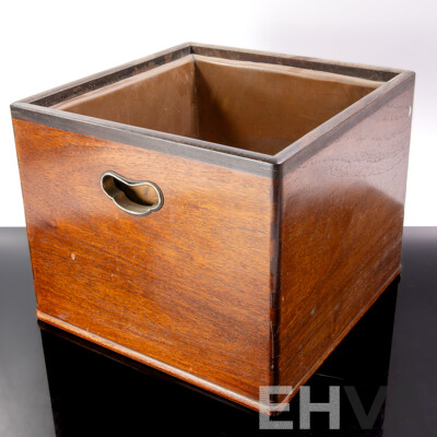 Vintage Japanese Square Form Copper Lined Hibachi