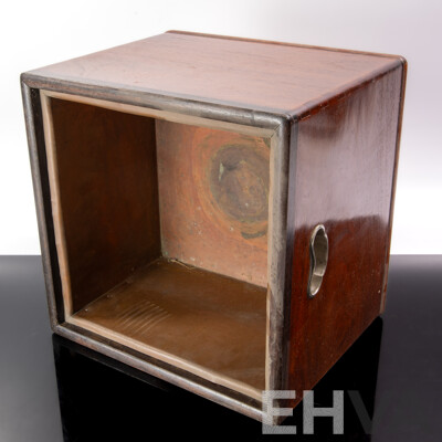 Vintage Japanese Square Form Copper Lined Hibachi