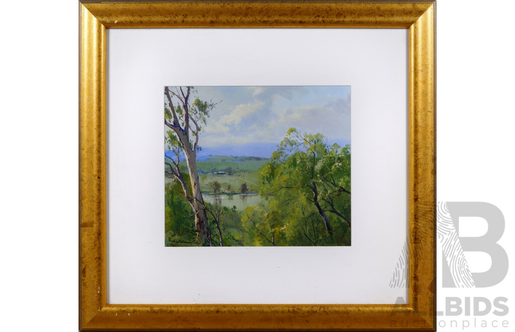 Wykeham Perry, (20th Century, Australian, 1936-2021), Hidden Water, Oil on Canvas Board, 71 x 77 cm (frame)