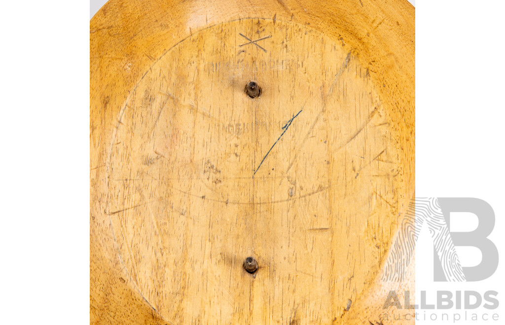 Fantastic Antique French Paris Made Riva Marchesi Hand Carved Fruit Wood Hat Block Along with Another Antique Example