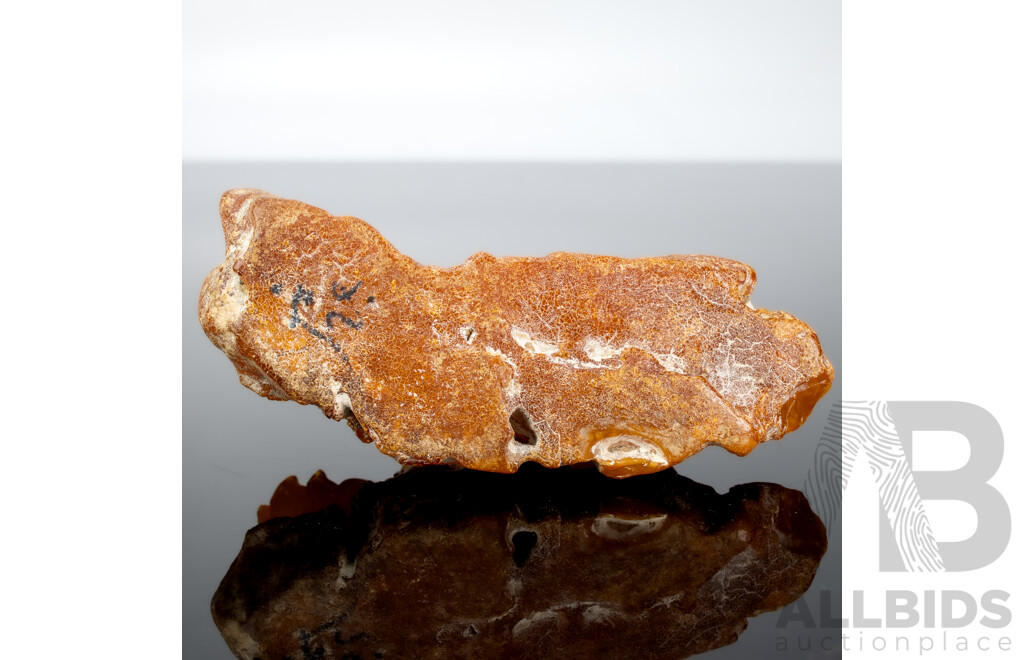 Antique Chinese Carved Golden Amber Figure of Dragon