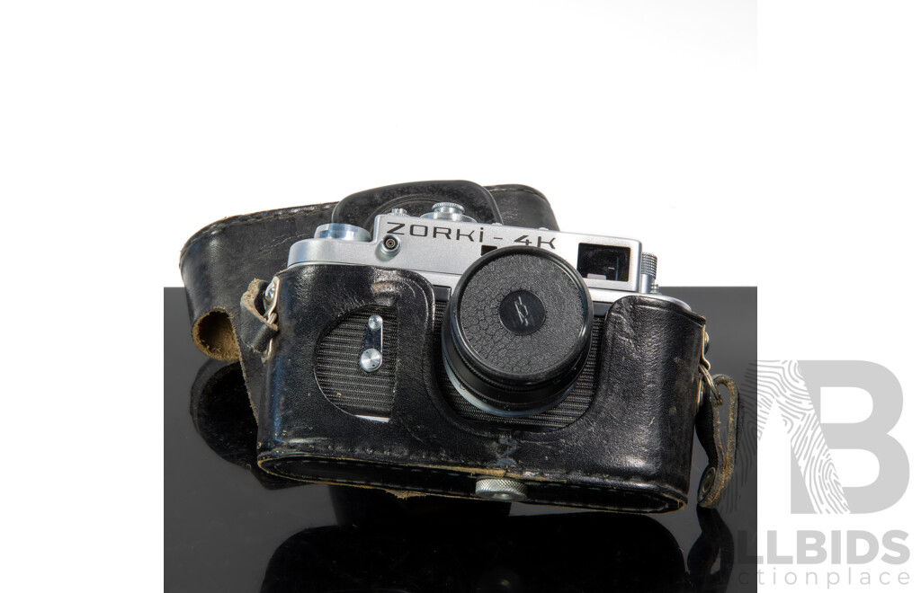 Retro Russian USSR Made Zorki 4K 35mm Camera in Leather Case