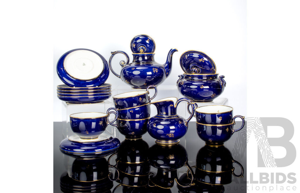 Antique French Sèvres Porcelain 15 Piece Tea Service in Pate Ancienne, Circa 1902