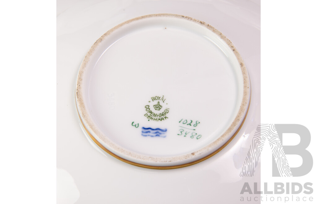 Mid Century Royal Copenhagen Porcelain Seven Piece Set with Equestrian Scenes