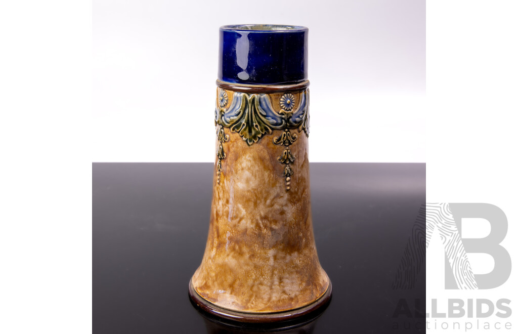 Antique Doulton Lambeth Glazed Stoneware Vase, Design 6673