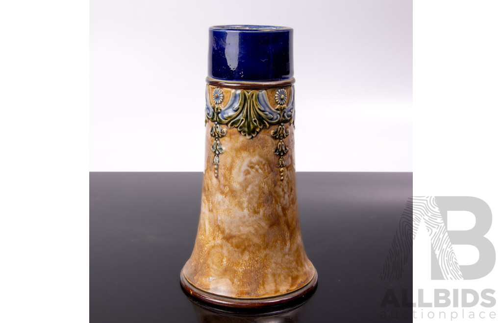 Antique Doulton Lambeth Glazed Stoneware Vase, Design 6673