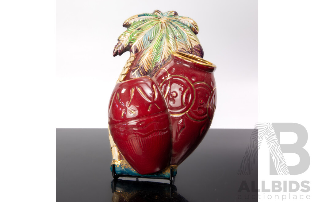 Mid Century English Beswick Ceramic Palm Tree Wall Pocket