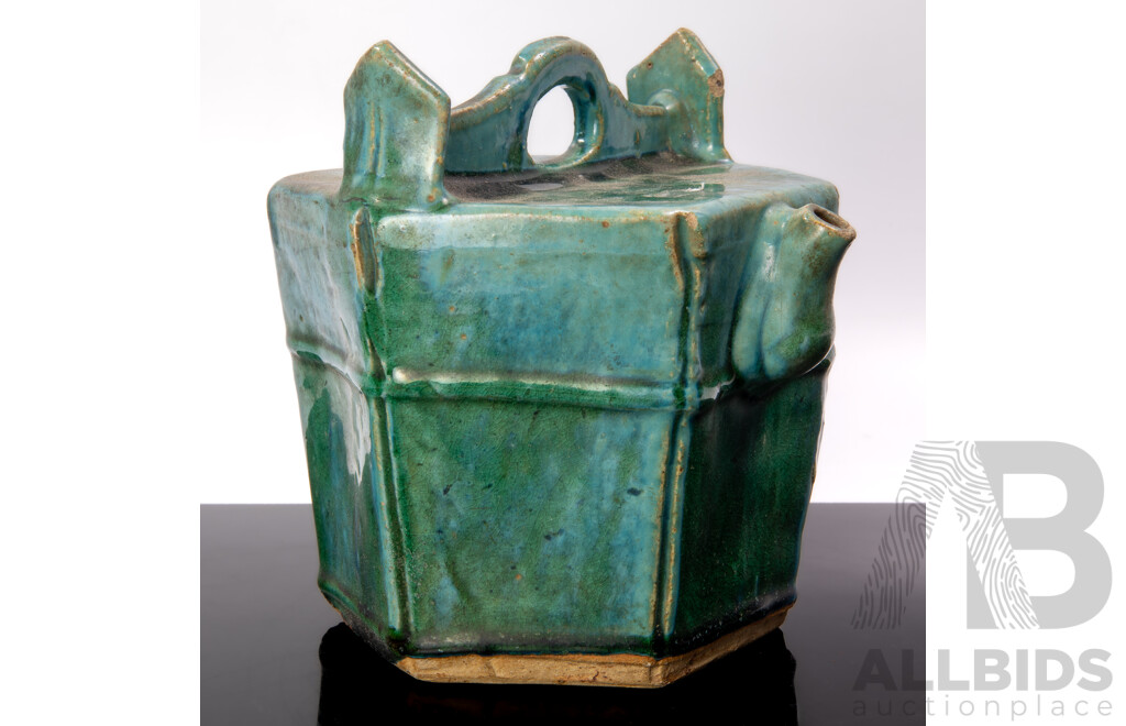 Antique Chinese Pottery Shirwan Glazed Qing Teapot, Circa 19th Century