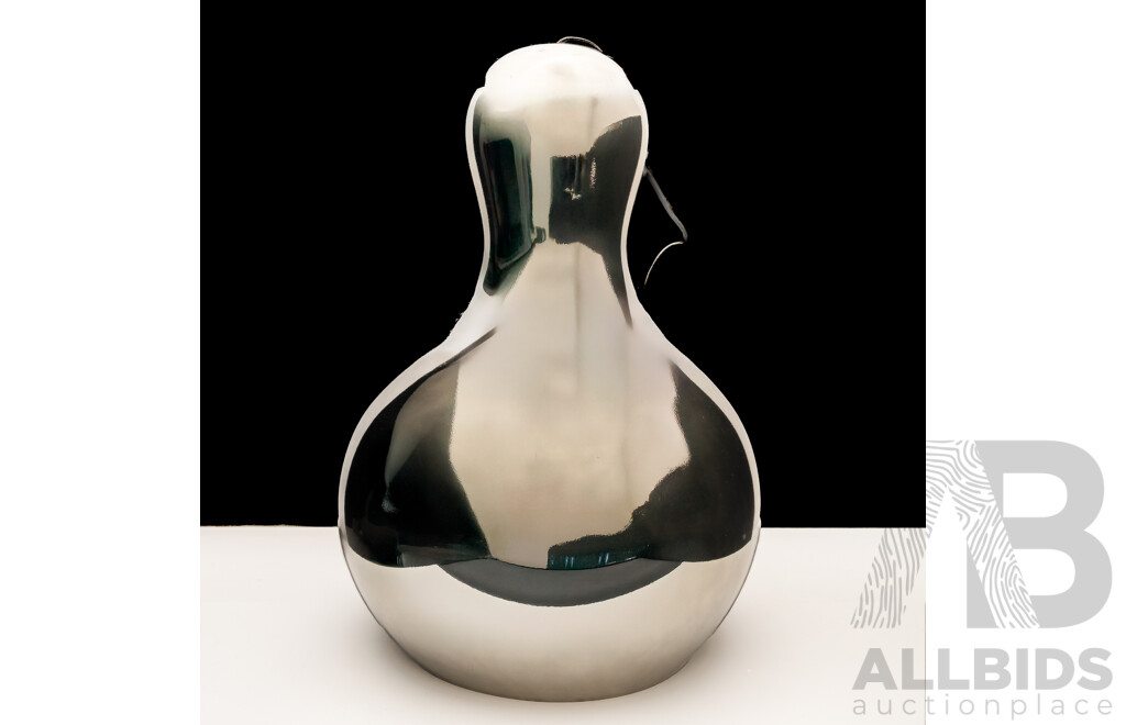 Large Mid Century Style Funky Pear Form Hanging Light with Metallic Mirrored Finish