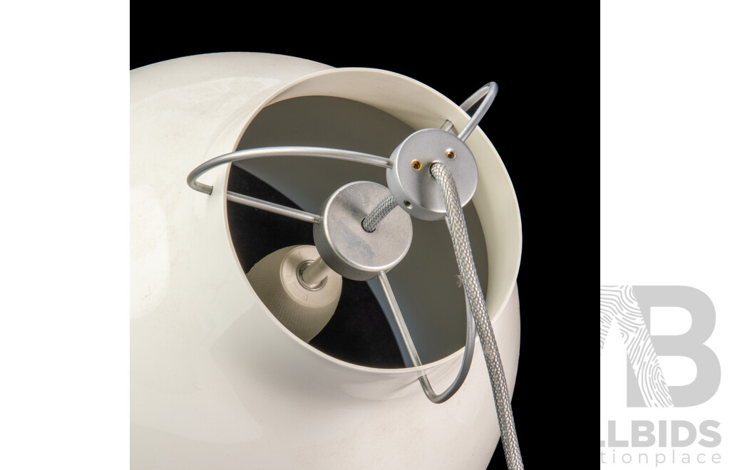 Mid Century Style Fritz Hansen P3 Caravaggio Hanging Light with Gloss White Finish by Lightyears