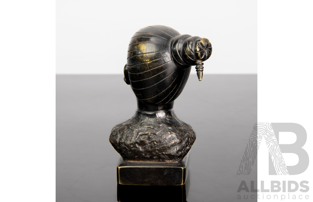 Vintage Vietnamese Bronze Bust by Nguyen Thanh