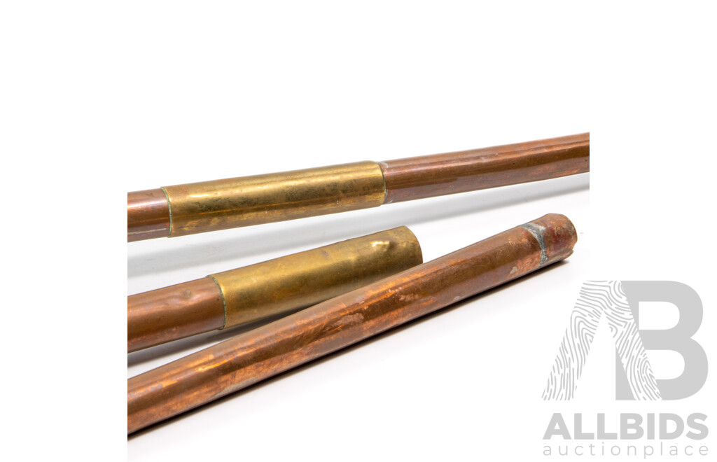 Pair Antique Copper and Brass Hunting Horns