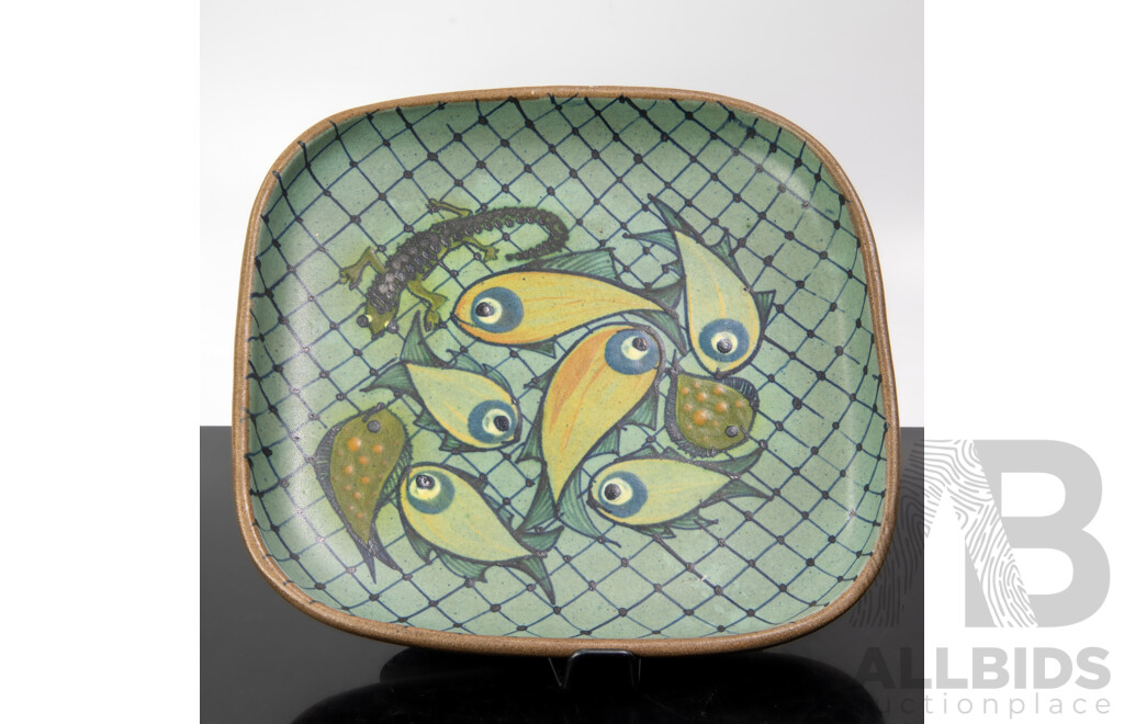 Retro Danish Studio Pottery Platter by Margrethe & Palle Dybdahl