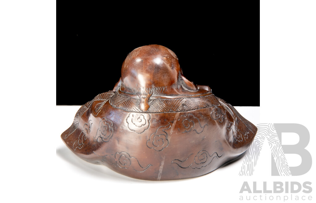 Asian Composite Sleeping Buddha Figure with Erotic Scene to Base