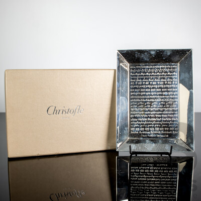 French Christoffel Silver Plate Tray From the Paix Collection by Clara Halter in Original Box and Bag