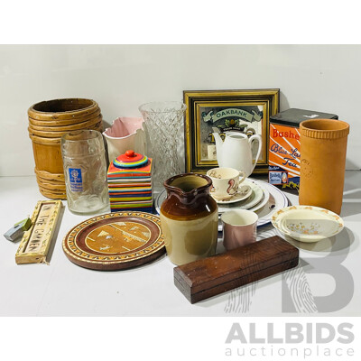 Collection Vintage and Other Items Including Royal Doulton Bunnykins Bow, Crystal, Ceramic and More