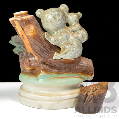 Retro Jim Beam Ceramic Decanter with Stopper, Circa 1972