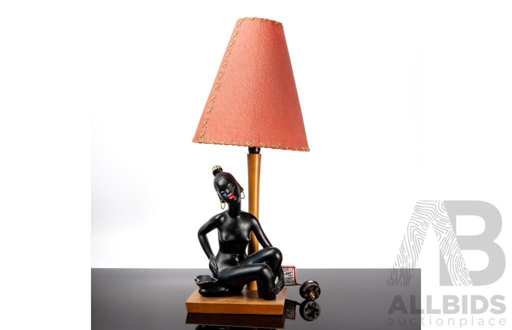George Barsony Ceramic Figural Table Lamp