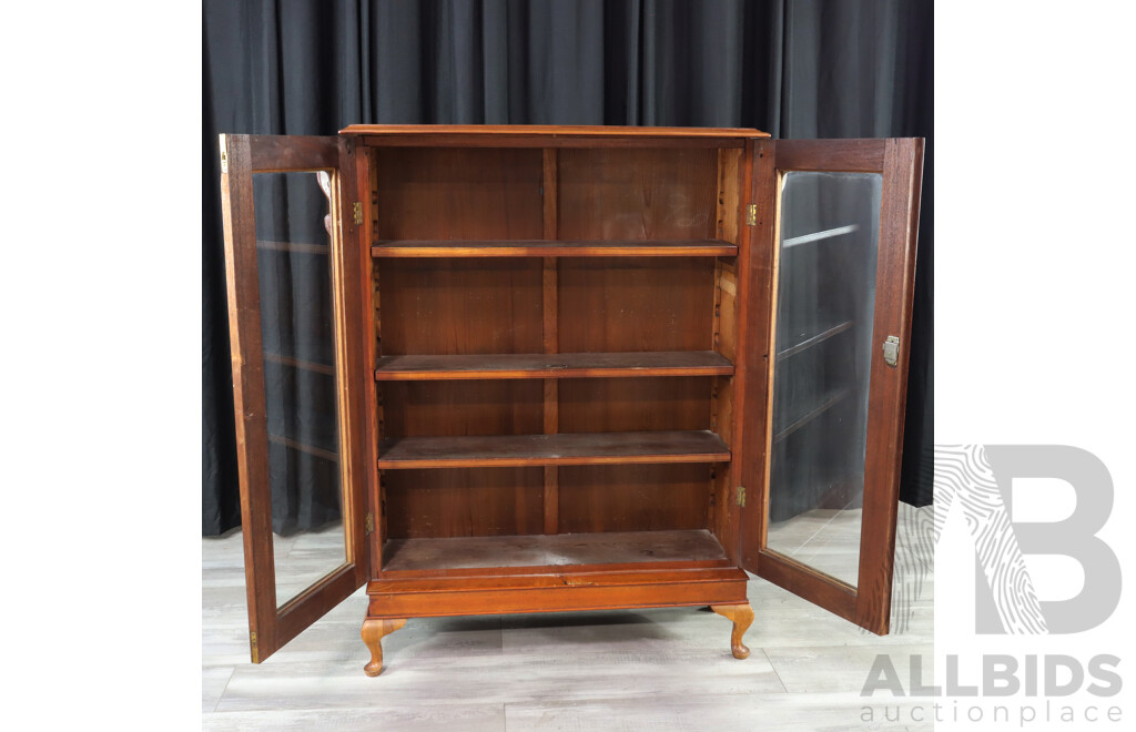 Victorian Cedar Glass Front Dwarf Bookcase