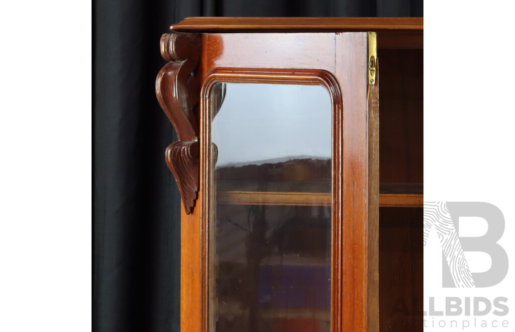 Victorian Cedar Glass Front Dwarf Bookcase