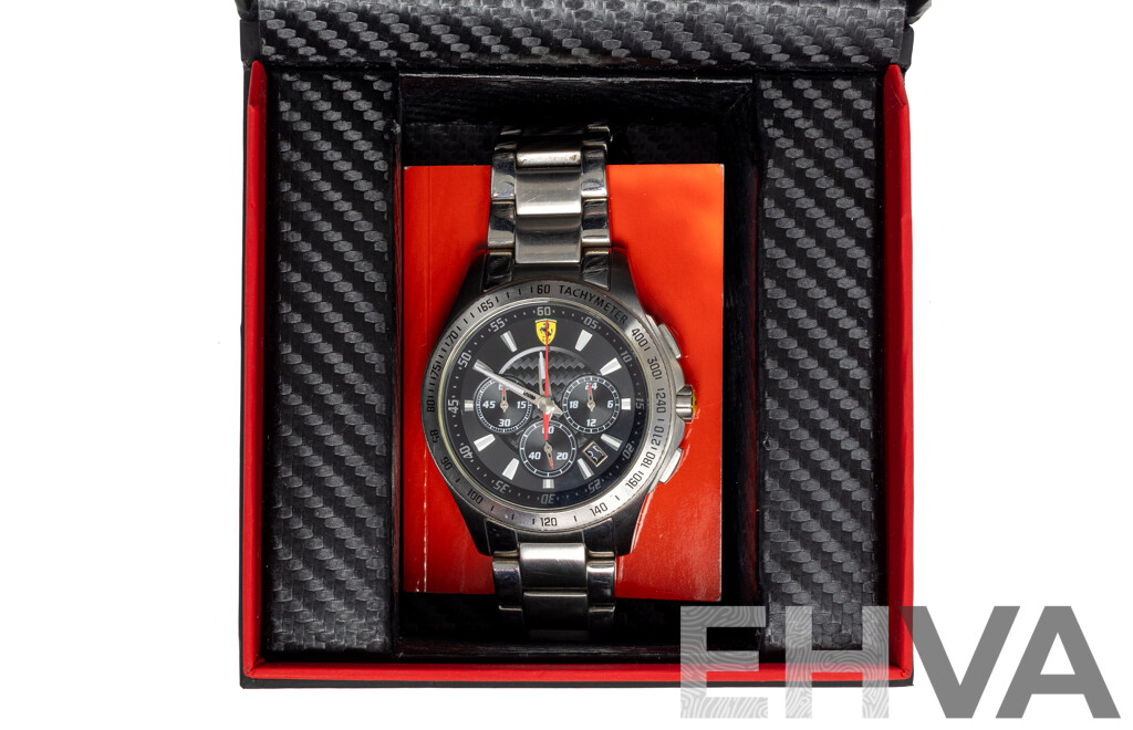 Scuderia Ferrari Watch, 0830048, Chronograph Black Dial Steel Bracelet Watch, SF.05.1.14.002, 48mm, as New