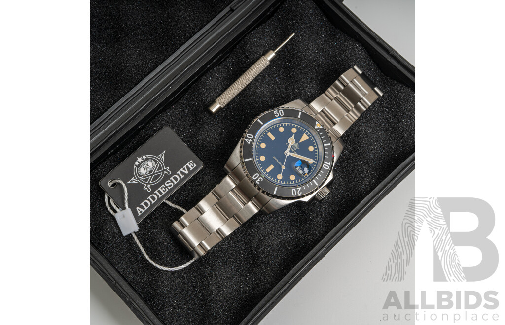 Addiesdive 41mm Sub Quartz Divers Watch, Model H3-2qz