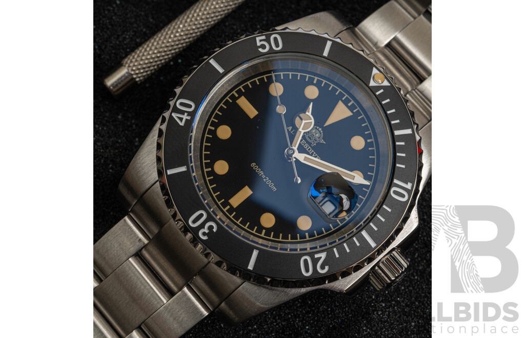 Addiesdive 41mm Sub Quartz Divers Watch, Model H3-2qz