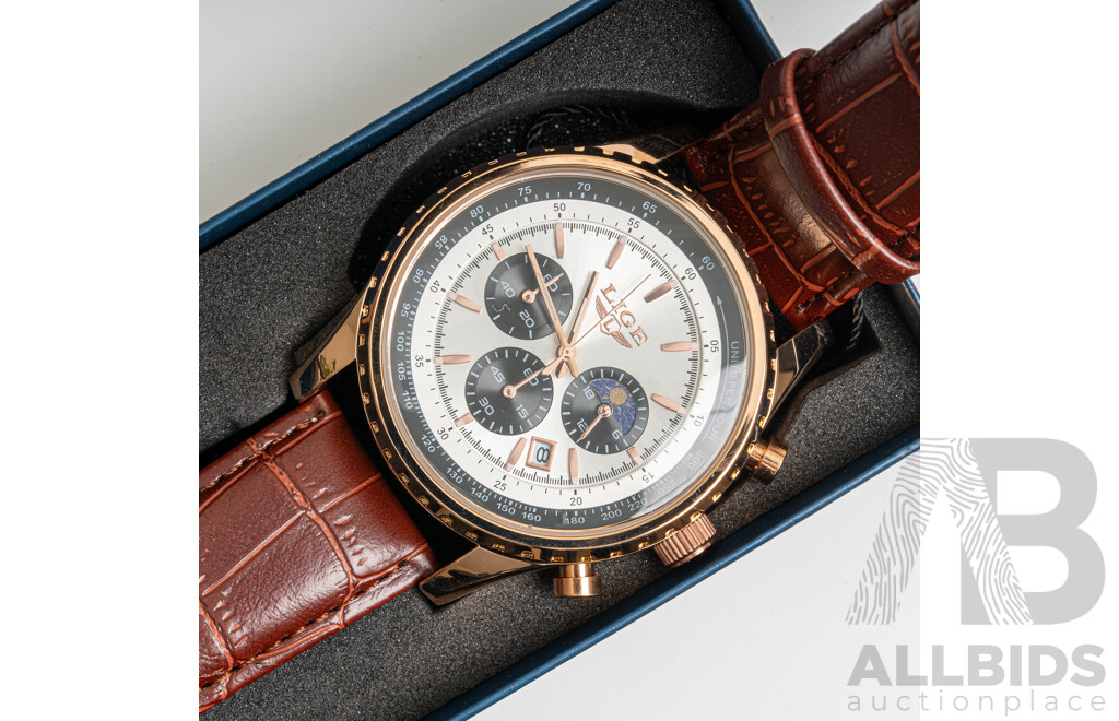 Lige 46mm Chronograph Watch, Model LG8989