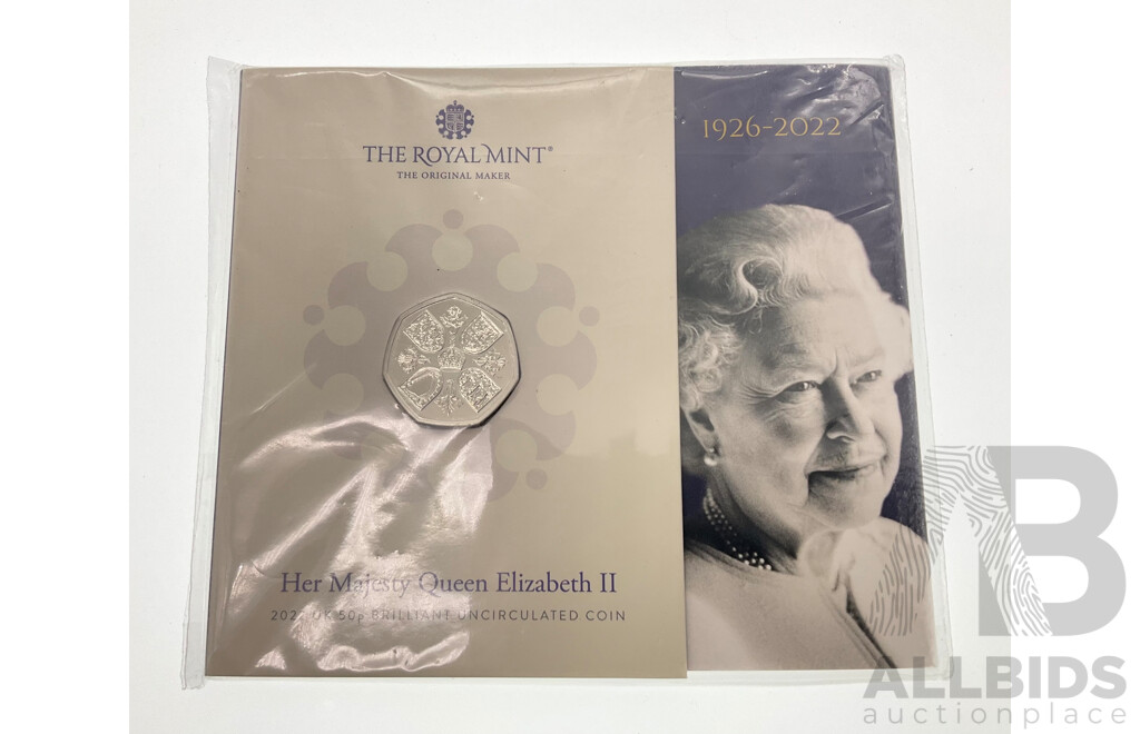 United Kingdom Royal Mint QE2 1926-2022 BU Fifty Pence Coin
