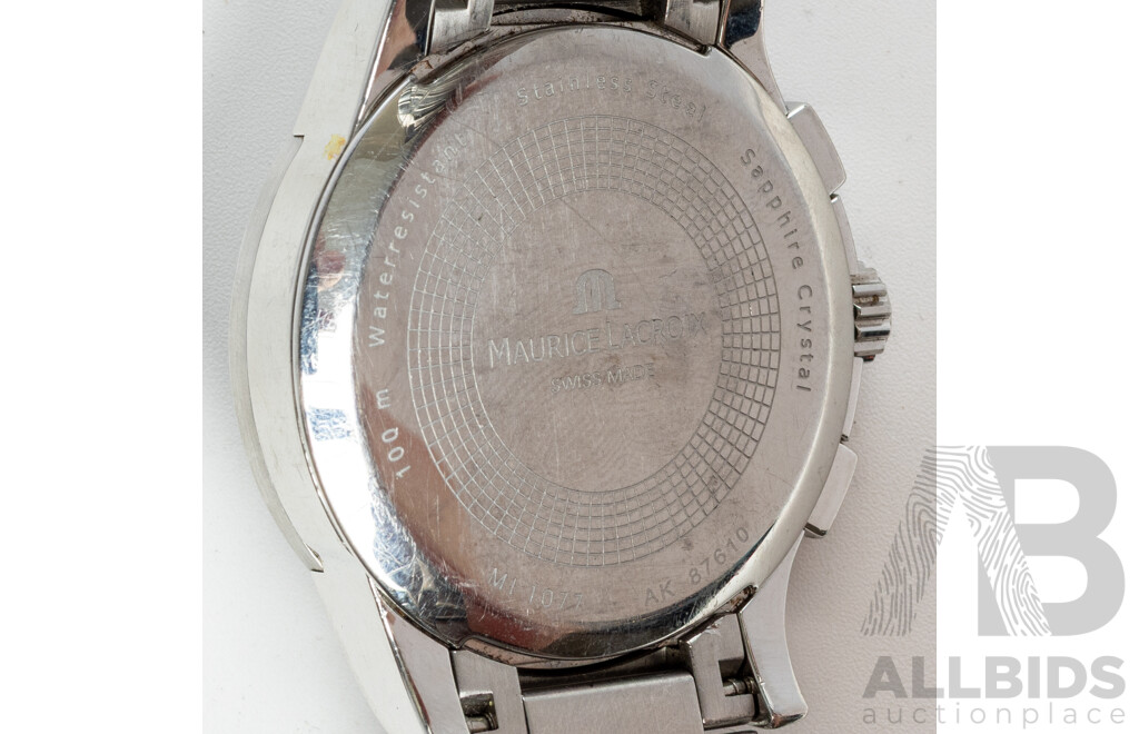 Maurice Lacroix Miros Diver Chronograph Quartz Silver Dial Swiss Made Watch, WR100M, MI1077, AK87610