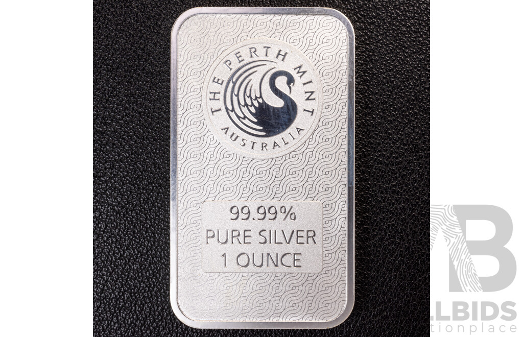 the Perth Mint 99.99% Pure Silver Lunar Snake Minted 1 Ounce Bar in Pouch, 31.107 Grams