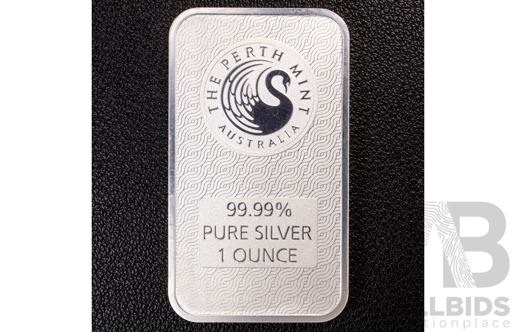 Perth Mint 99.99% Pure Silver Lunar Snake Minted 1 Ounce Bar in Pouch, 31.107 Grams