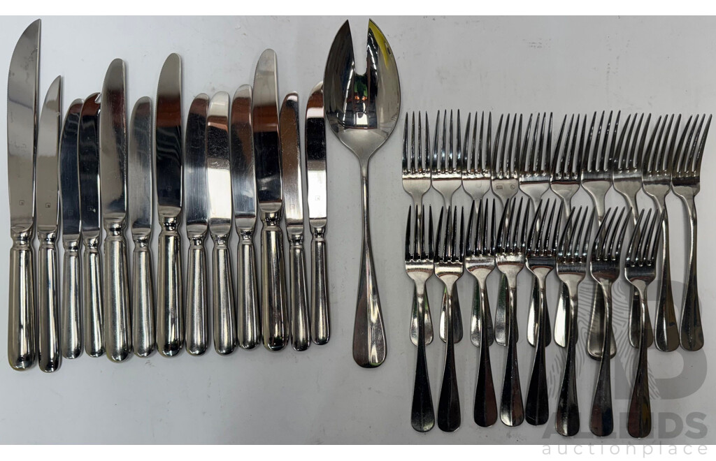 Assorted Kitchen Items - Knives, Forks, Tea Towels, Place Mats, Peelers, Cups, Chopsticks