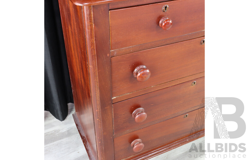 Victorian Mahogany Chest Od Five Drawers