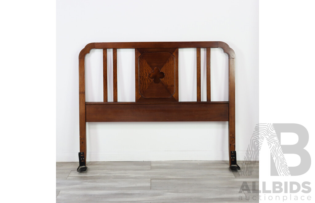 Art Deco Oak Double Bed Head